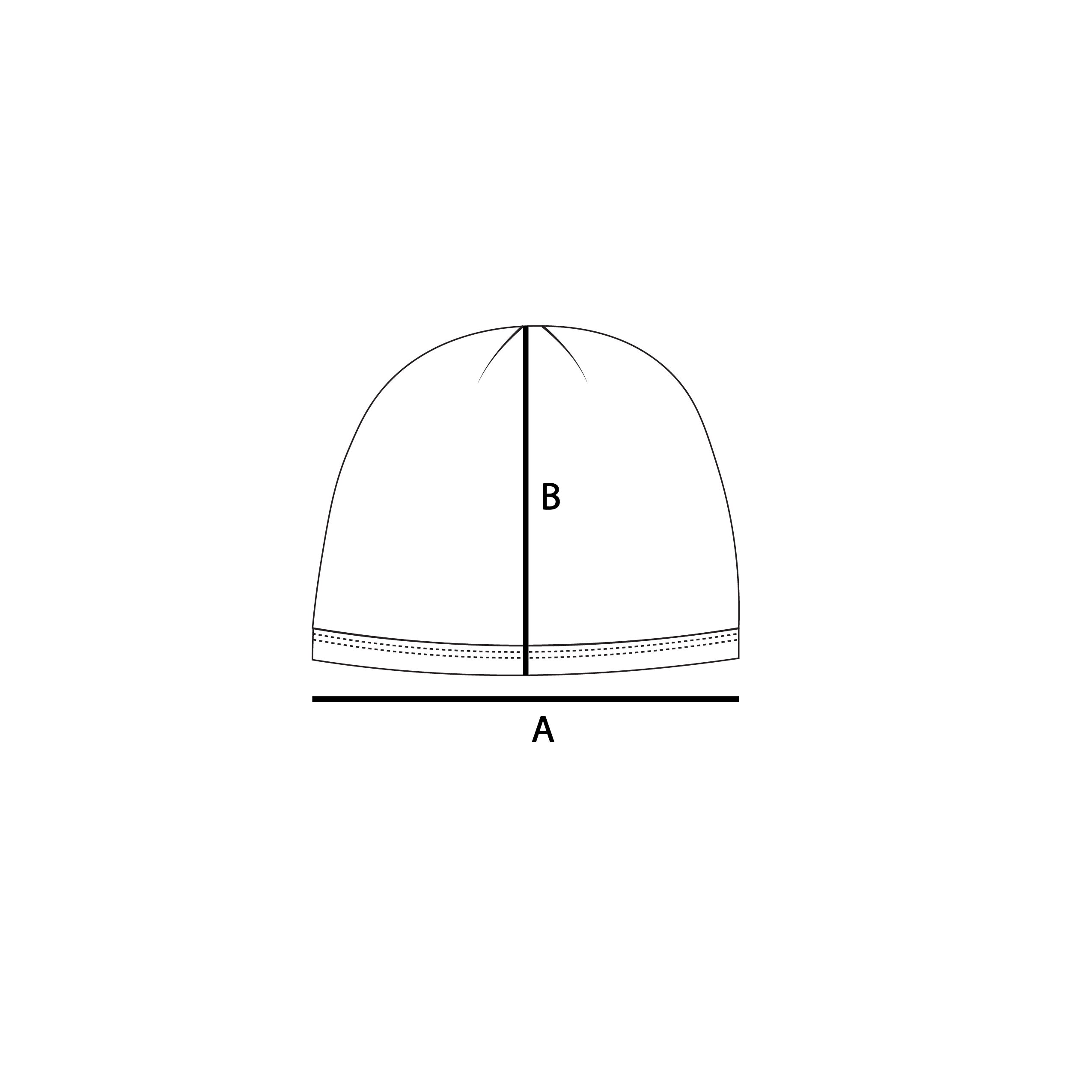 Size guide measurements diagram for waffle beanie